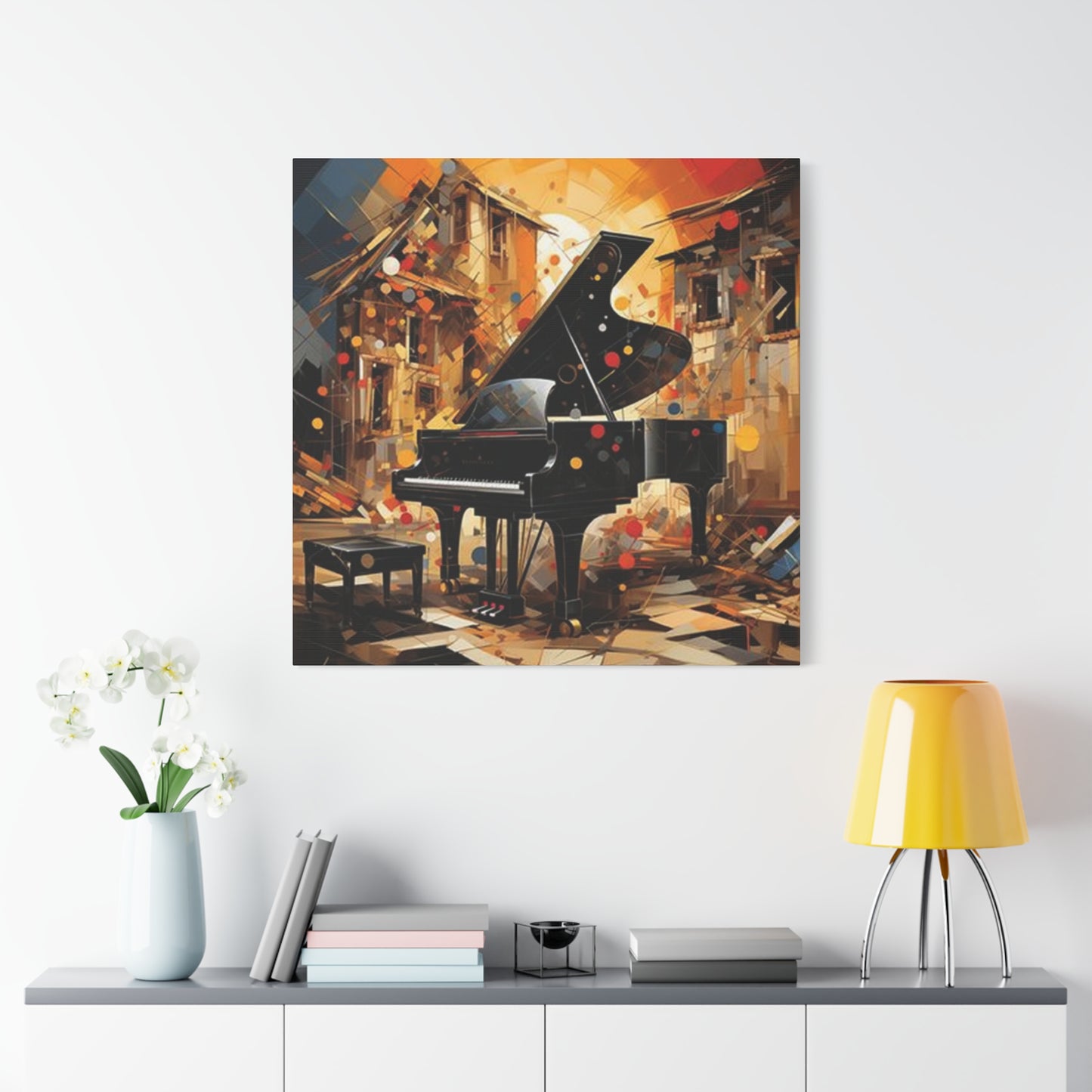 Black Piano Painting Wall Art & Canvas Prints