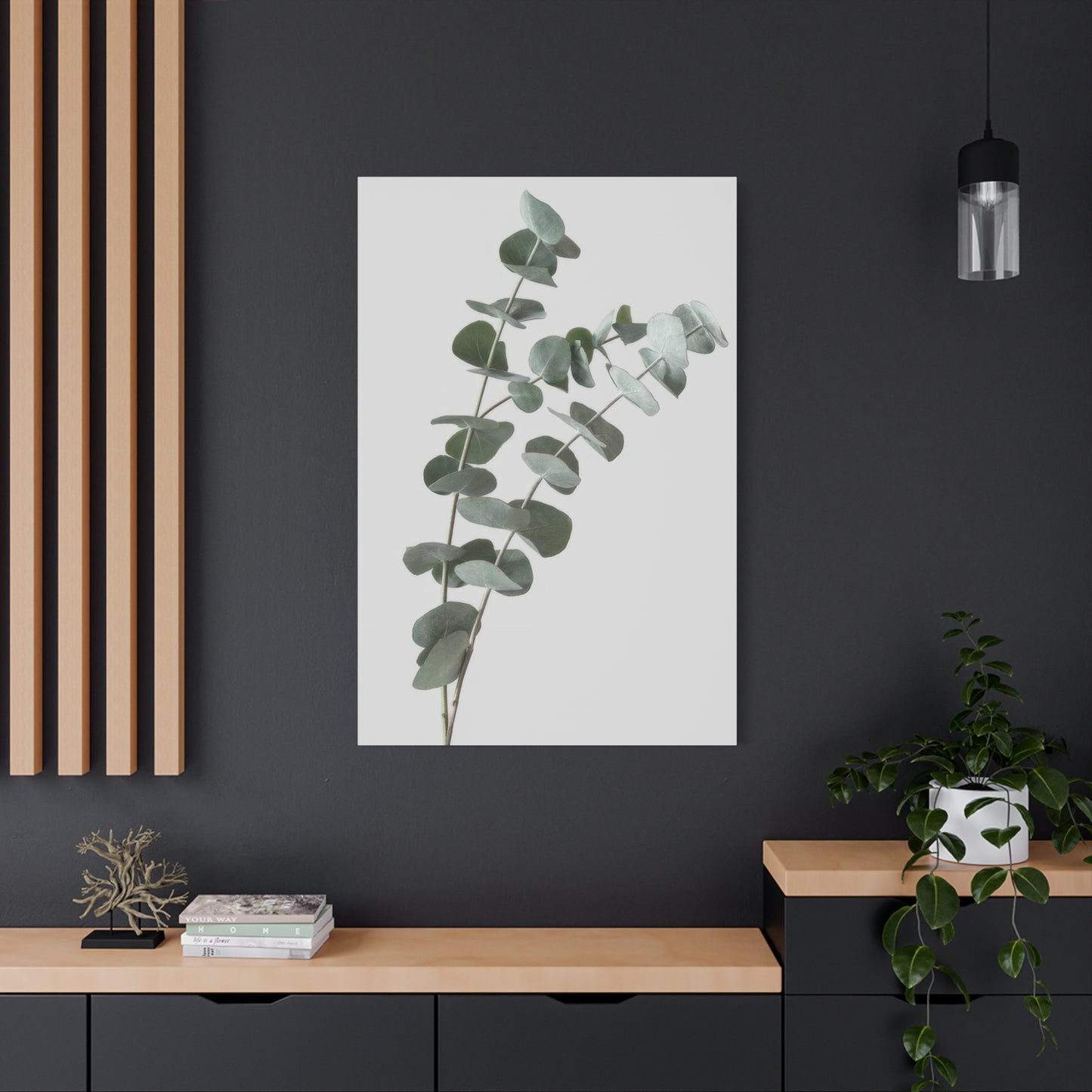 Eucalyptus Plant Dark Green Desaturate Wall Art & Canvas Prints