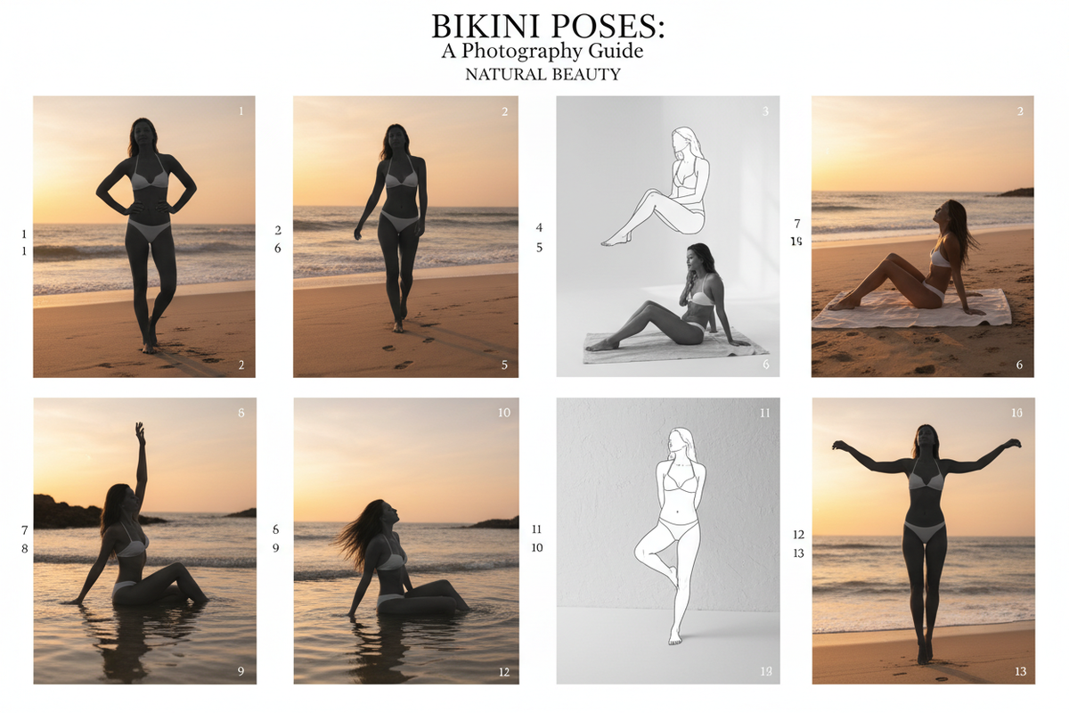 13 Bikini Photoshoot Poses That Highlight Natural Beauty