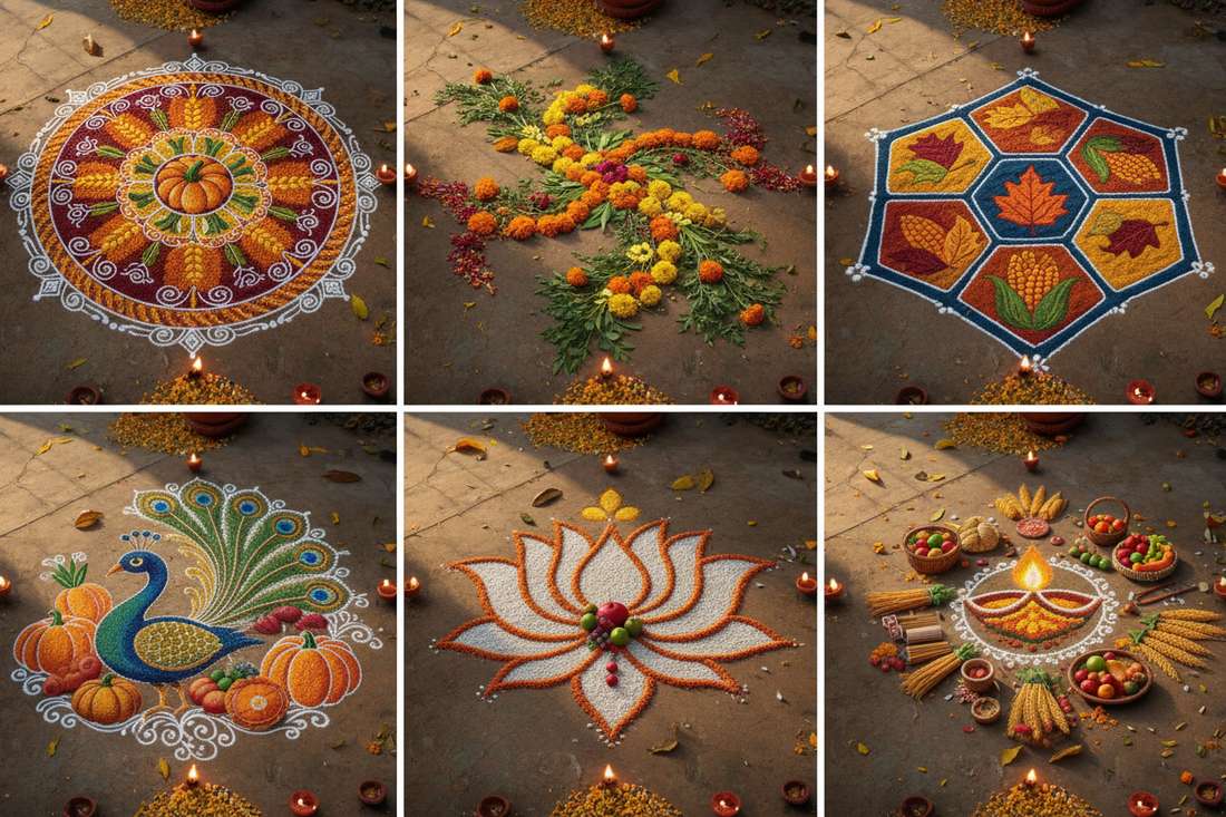 6 Effortless Harvest Festival Floor Art Designs for Magnificent Celebratory Ambiance