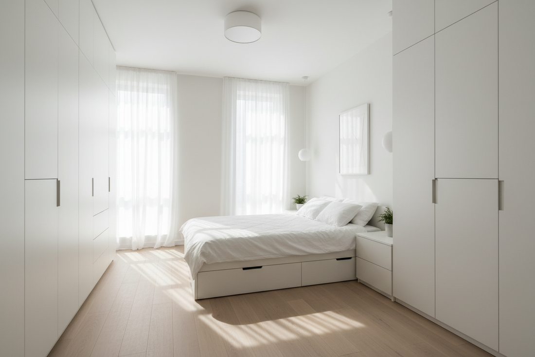 7 Minimalist White Bedroom Cupboard Ideas You’ll Love