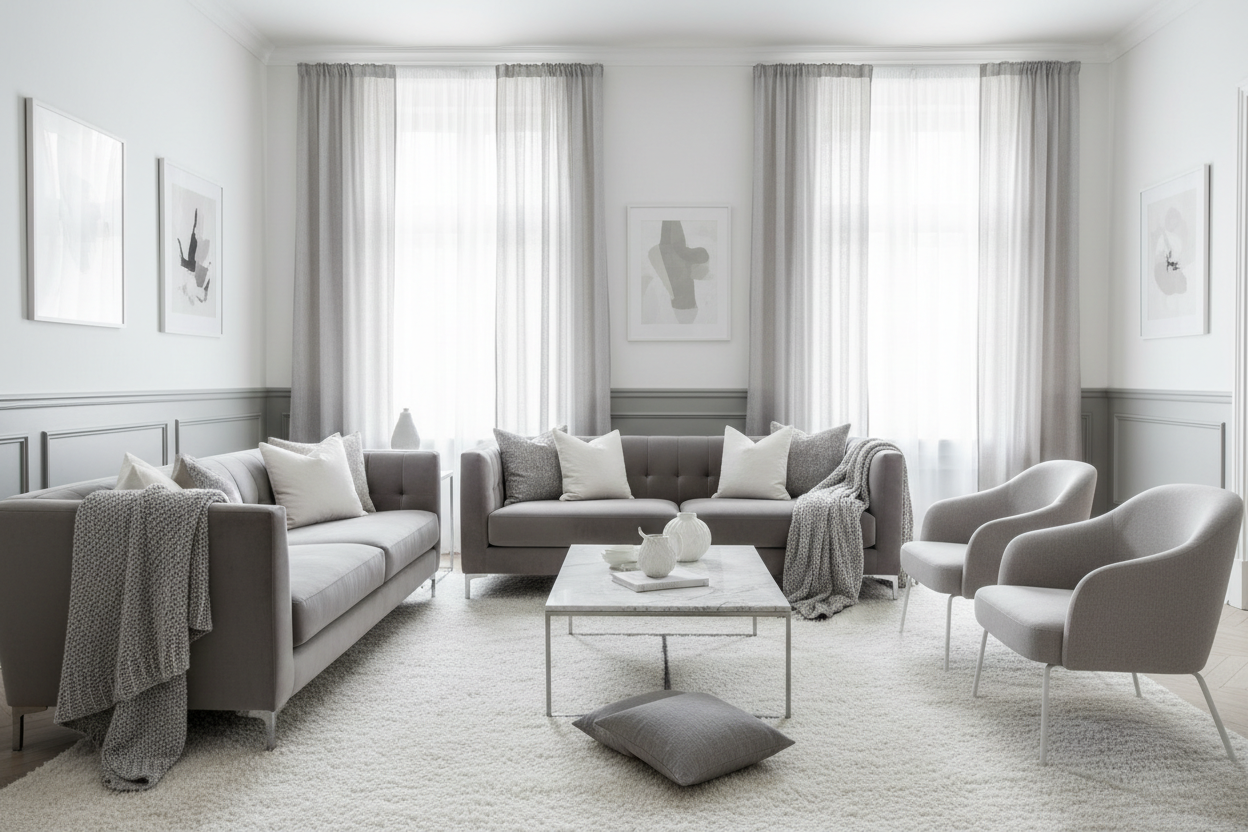 7 Stylish Ideas To Design A Dreamy Grey And White Living Room – Wallpics