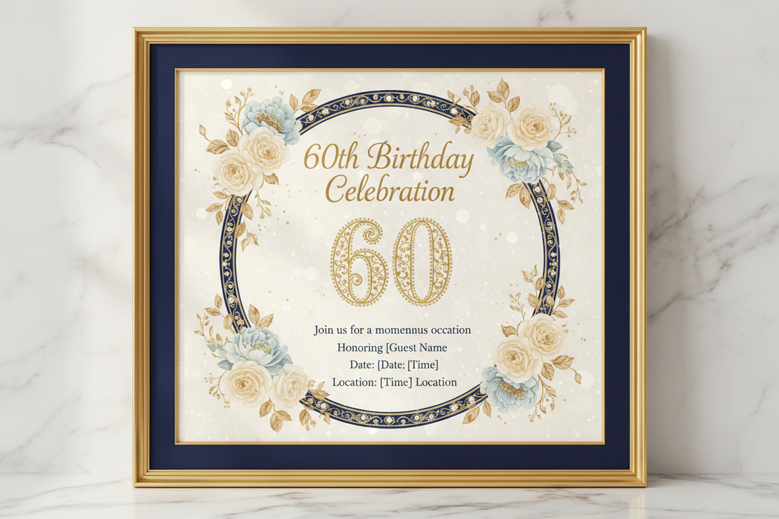 A Complete Guide to Creating Elegant 60th Birthday Invitations Online