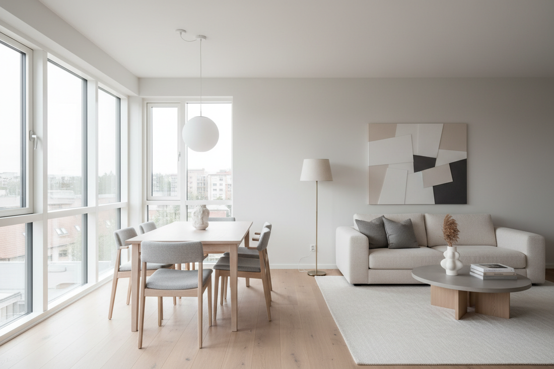 A Minimalist Approach to Stylish Living and Dining Spaces