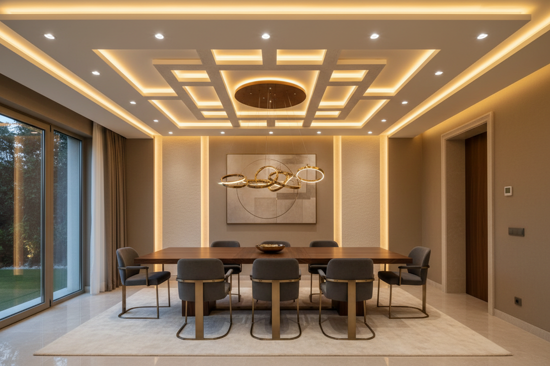 Above the Table: Stunning Dining Room False Ceiling Ideas