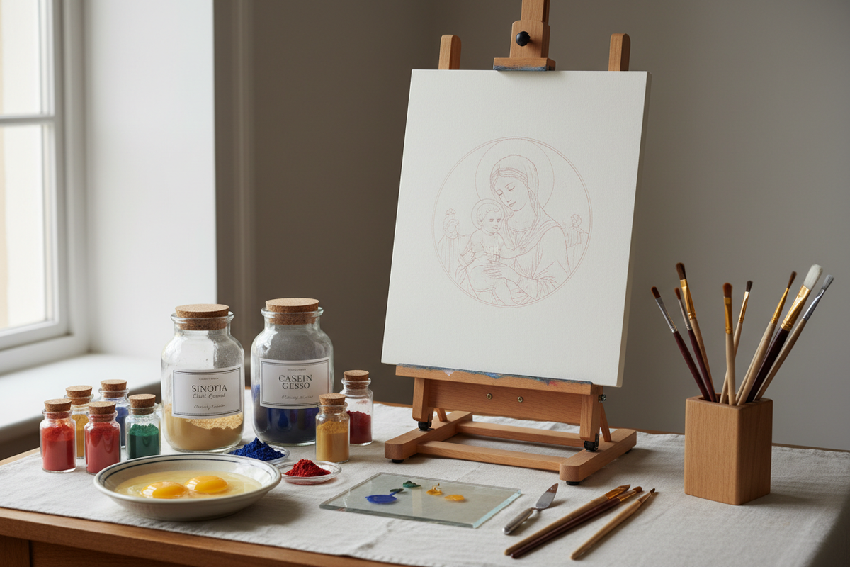 Achieve Professional-Grade Egg Tempera with Sinopia Chalk Ground & Casein Gesso