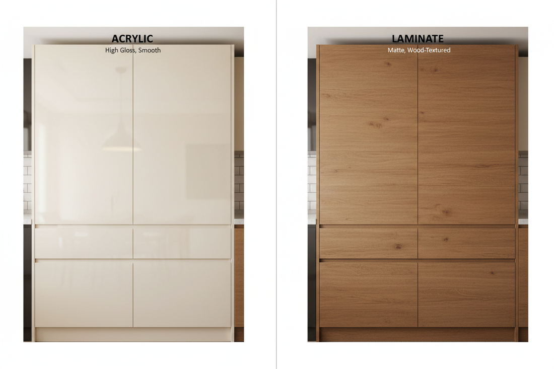 Acrylic vs. Laminate Kitchen Finishes: Everything You Need to Know