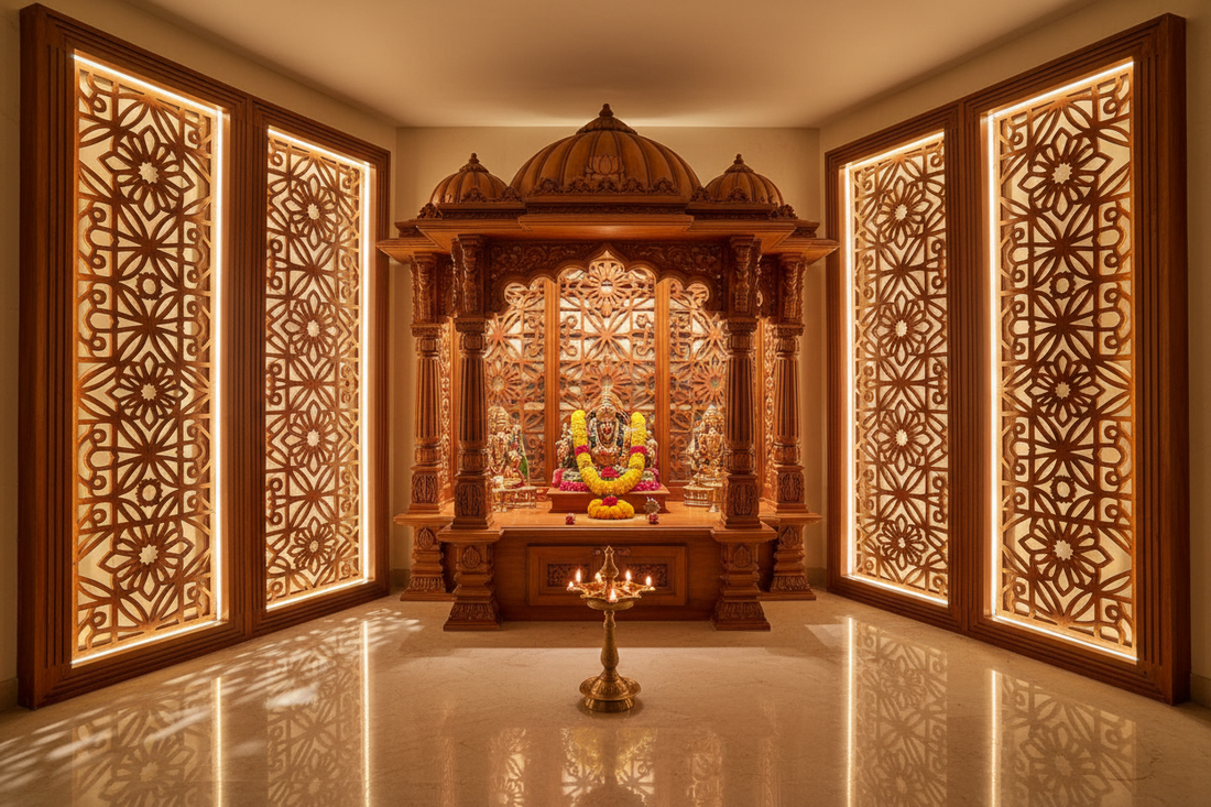Beautiful MDF Jali Patterns for a Stylish Home Mandir