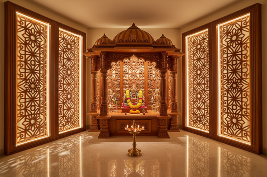 Beautiful MDF Jali Patterns for a Stylish Home Mandir