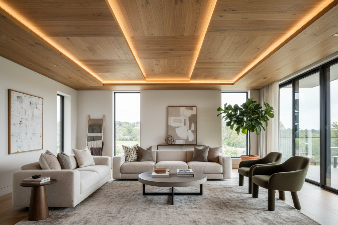 Breathtaking Wooden False Ceilings to Upgrade Your Living Room Décor