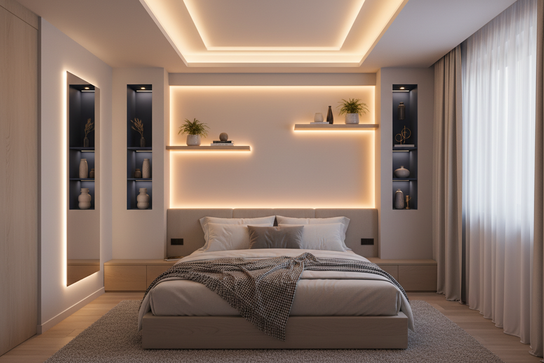 Brilliant LED Panel Concepts to Maximise Small Bedroom Charm