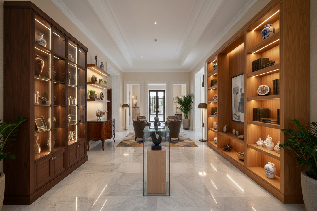 Captivating Wooden Showcase Designs to Elevate Your Hall Décor