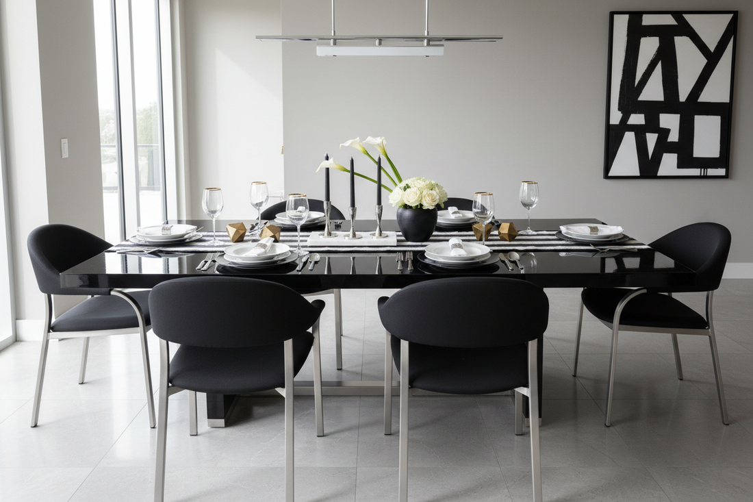 Chic & Timeless: Styling Your Black and White Dining Table Set