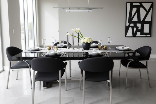 Chic & Timeless: Styling Your Black and White Dining Table Set