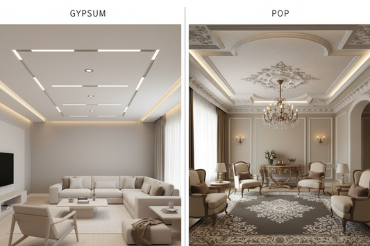 Choosing Between Gypsum and POP False Ceilings: Pros and Cons