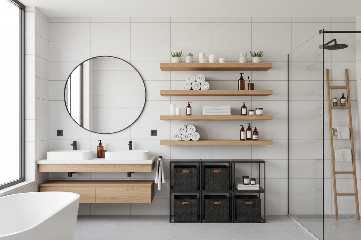 Clever and Stylish Bathroom Shelving Ideas to Maximize Space and Style
