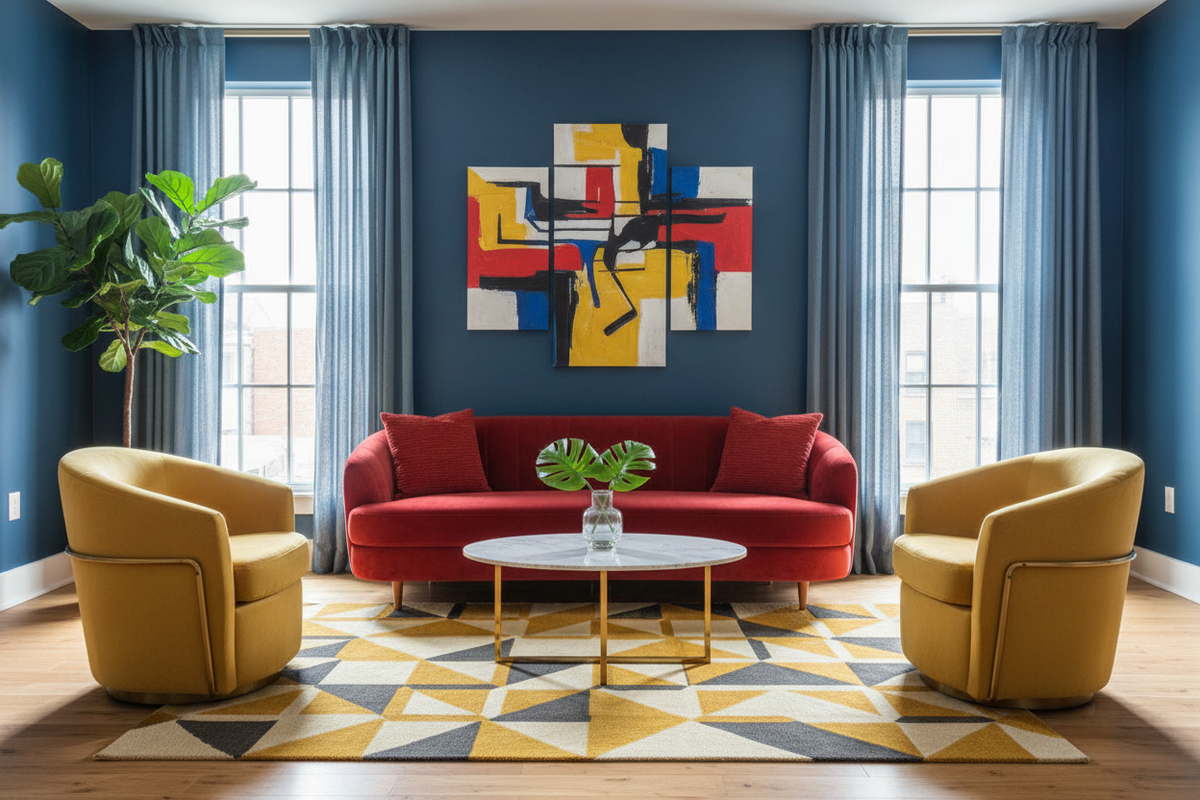 Color Theory Reinvented: Embracing Red, Yellow, and Blue in Home Interiors