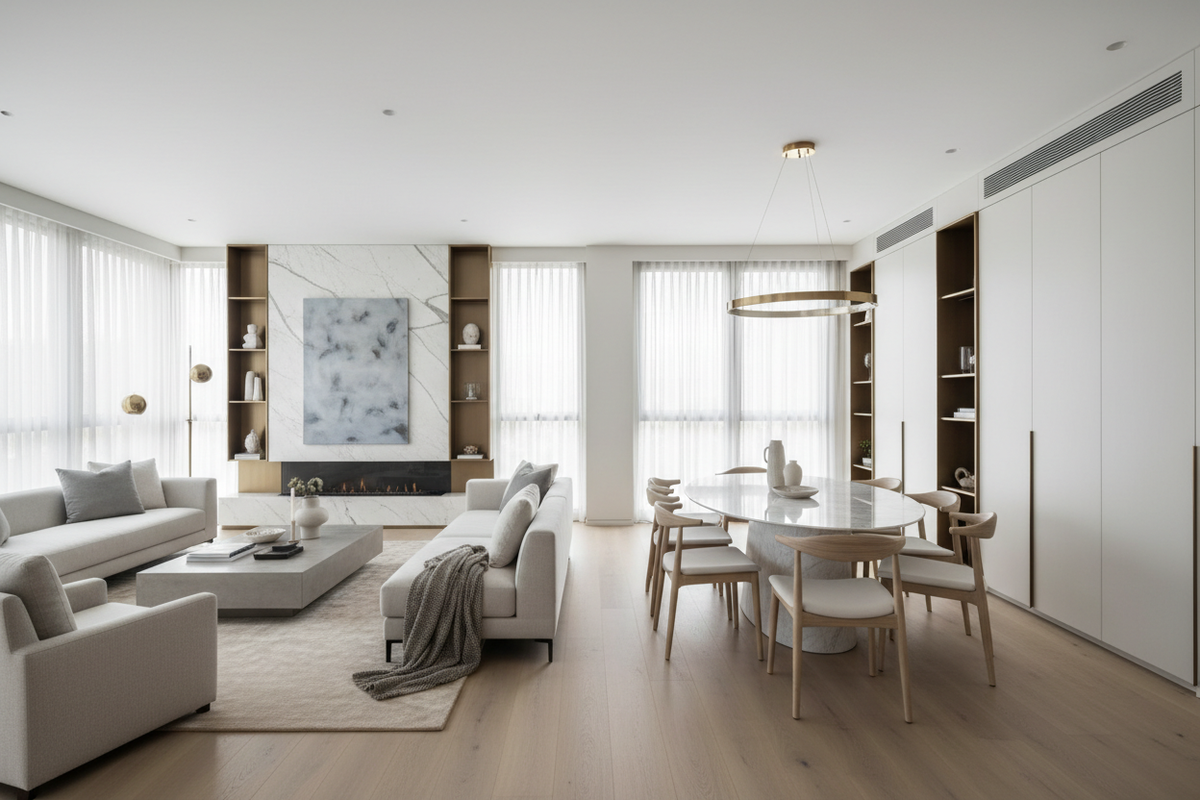 Contemporary Minimalist 2BHK Apartment with Luxe Detailing