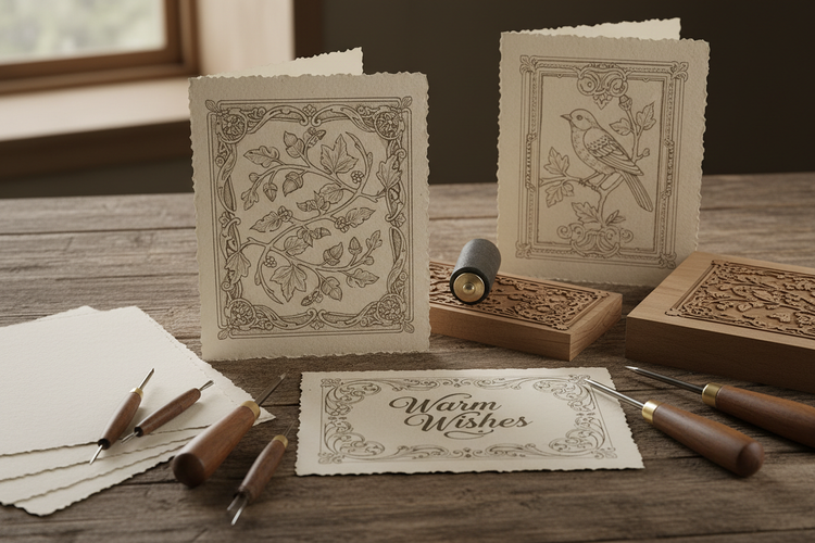 Crafting Timeless Handmade Cards with the Intricacy of Wood Engraving ...
