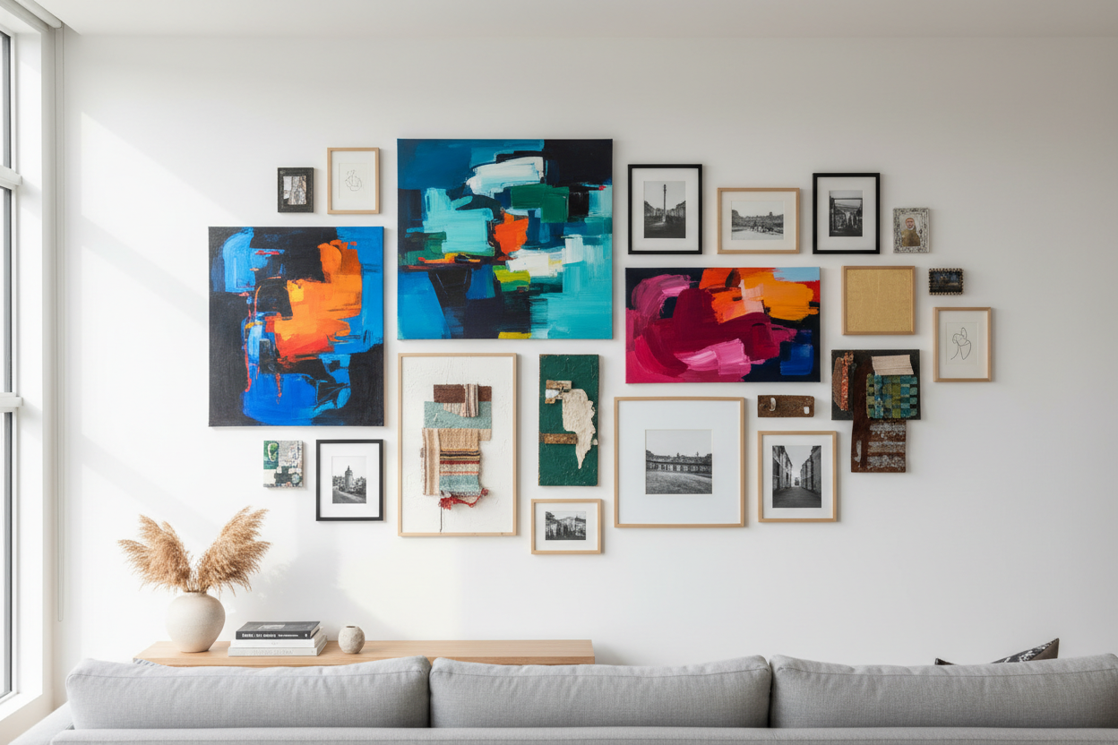 Creating a Gallery Wall with Canvas Art and Mixed Media – Wallpics