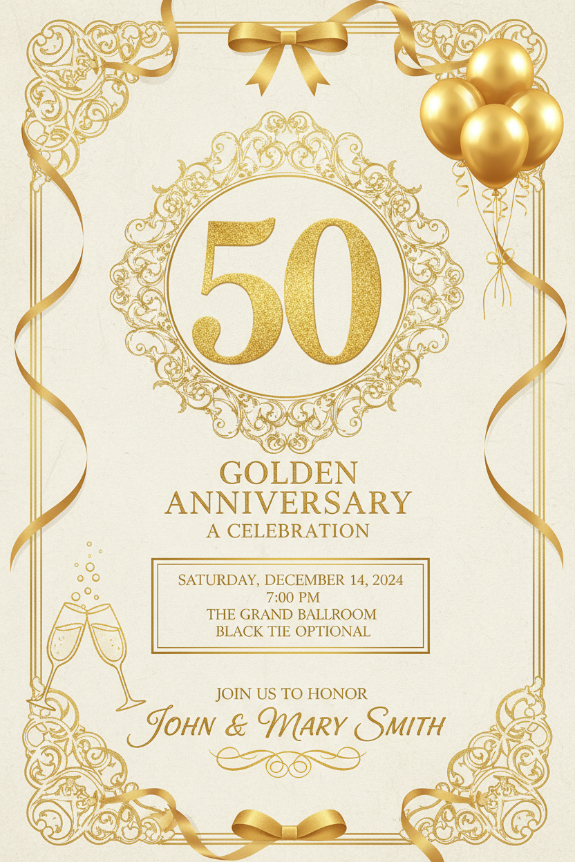 Creating Invitations That Set the Tone for a Golden 50th Celebration