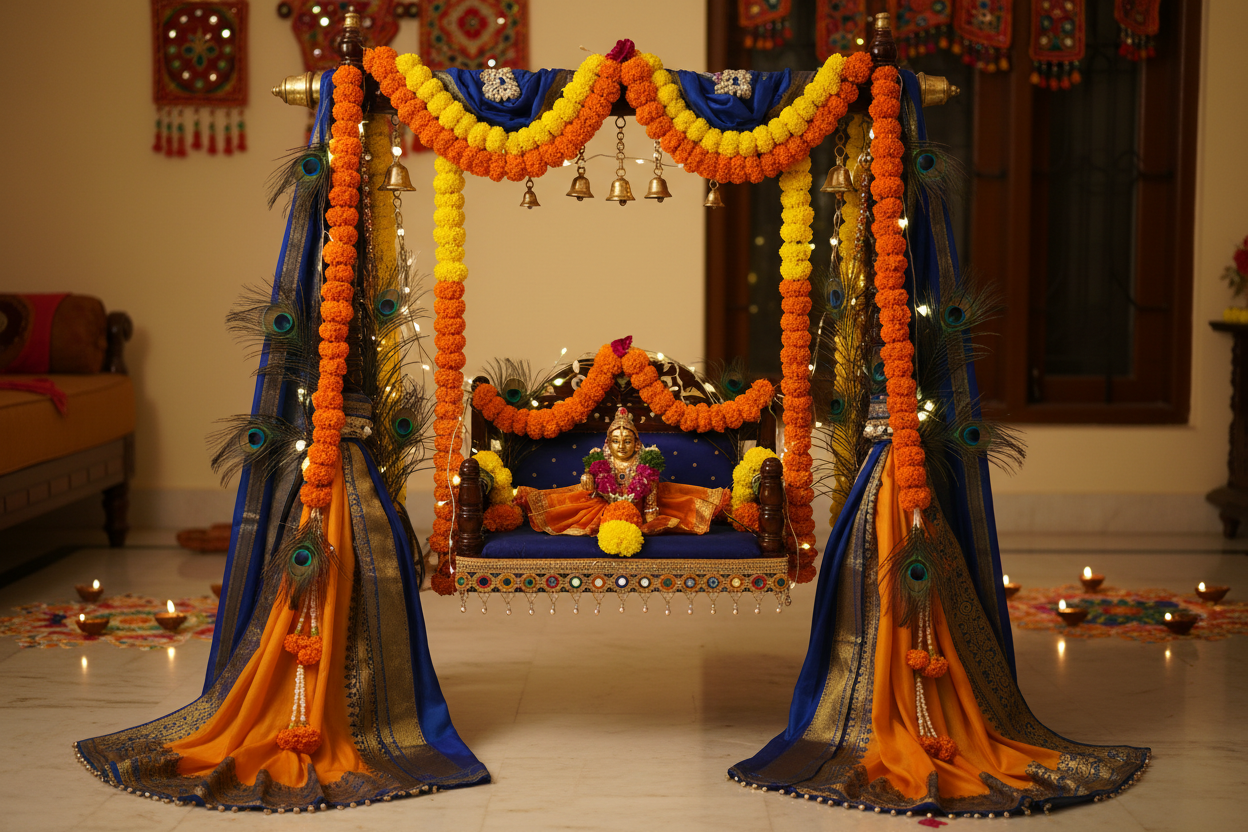 Creative Krishna Janmashtami Jhula Decoration Ideas for a Festive Home ...