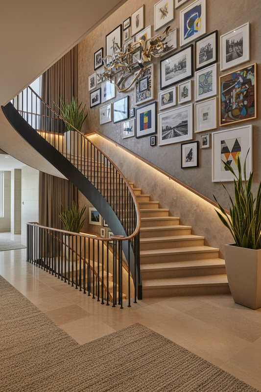 Creative Staircase Art: Elevate Transitional Spaces with Style