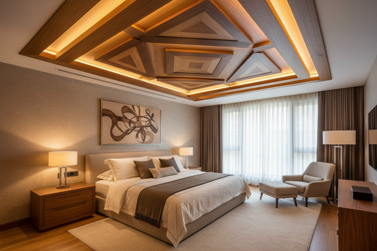 Creative Wooden False Ceiling Ideas for a Luxurious Bedroom