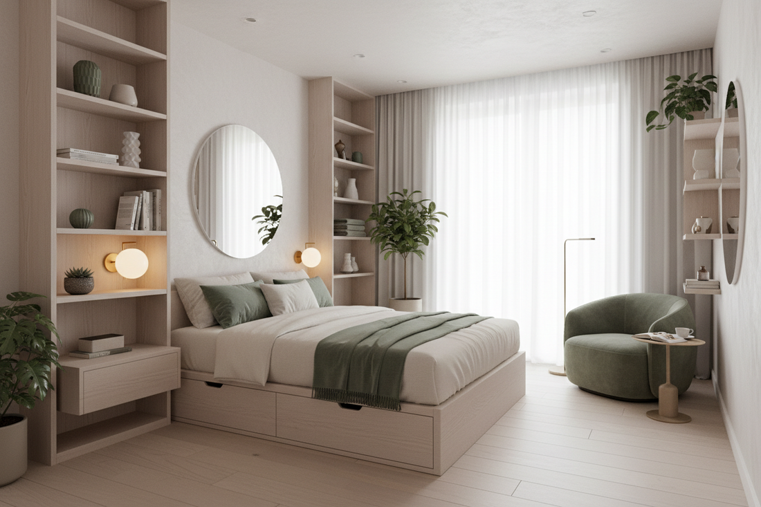 Cultivating Calm Through Clever Design in a Compact Master Bedroom