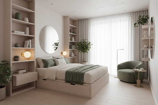 Cultivating Calm Through Clever Design in a Compact Master Bedroom