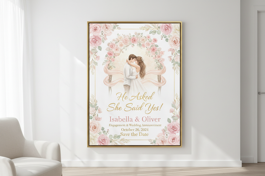 Custom Canvas Prints as Engagement and Wedding Announcements