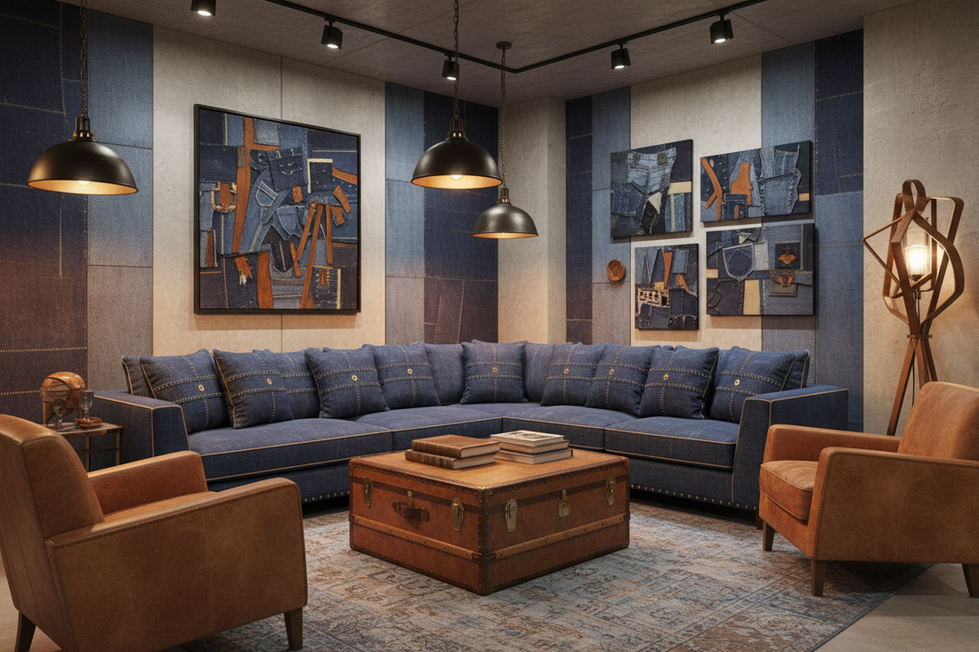 Denim & Leather Décor: Stylin' Your Space with Swagger!"
