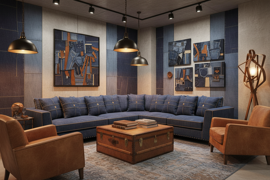 Denim & Leather Décor: Stylin' Your Space with Swagger!"
