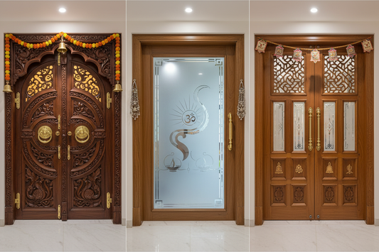 Divine Thresholds: Simple & Elegant Pooja Room Door Inspirations