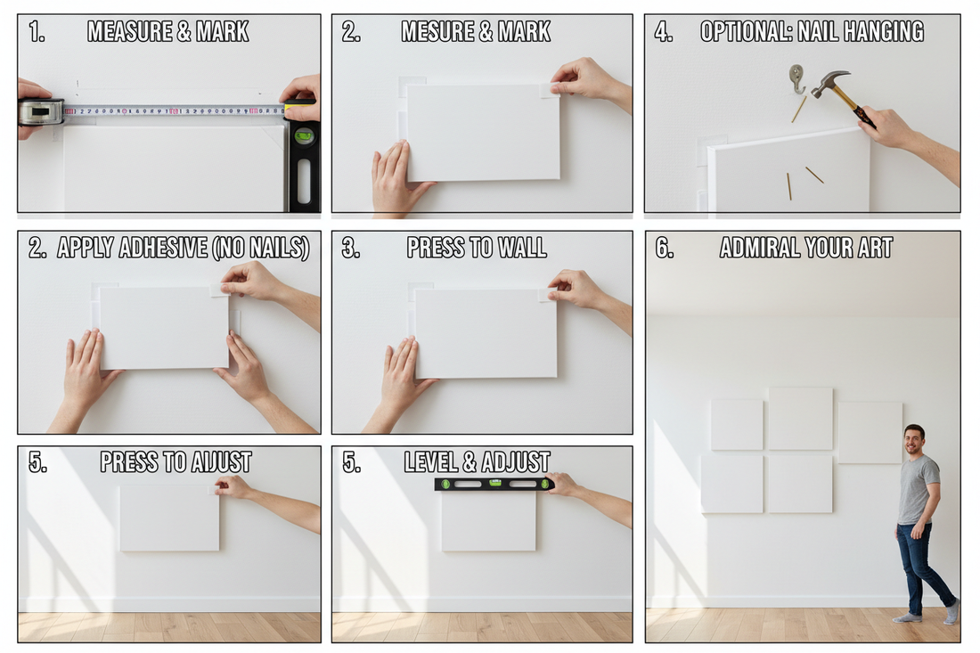 Easy Ways to Hang Your Canvas Panel One by One