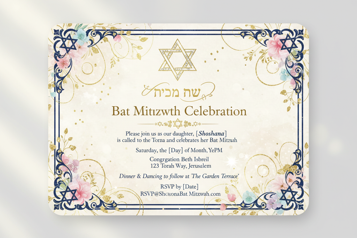 Elegant and Joyful Bat Mitzvah Invitation Wording Ideas for a Memorable Celebration"