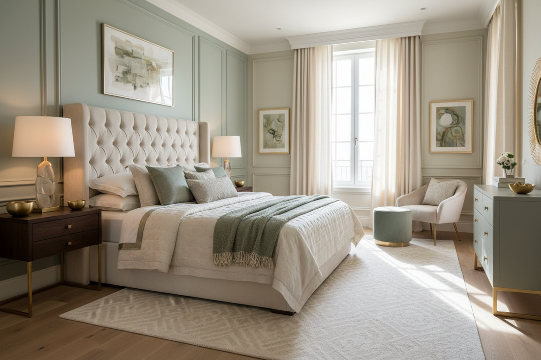 Elegant and Sophisticated: Dual Light Color Schemes for Bedroom Interior Design