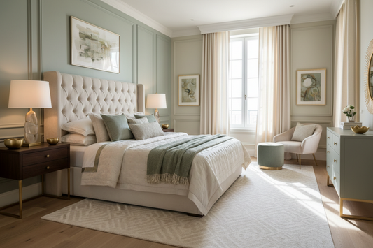 Elegant and Sophisticated: Dual Light Color Schemes for Bedroom Interior Design
