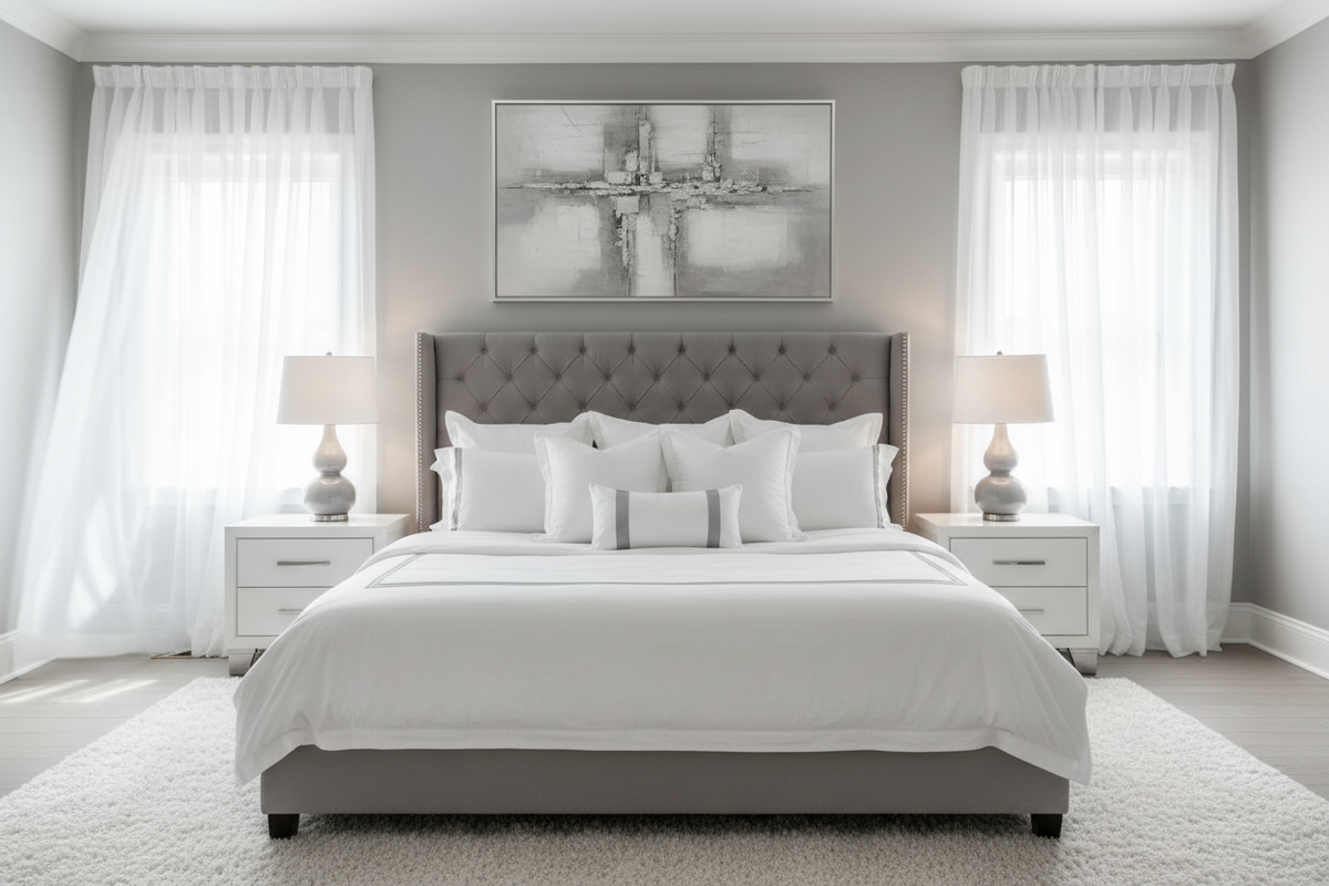 Elegant Grey and White Bedroom Designs for a Stylish Retreat