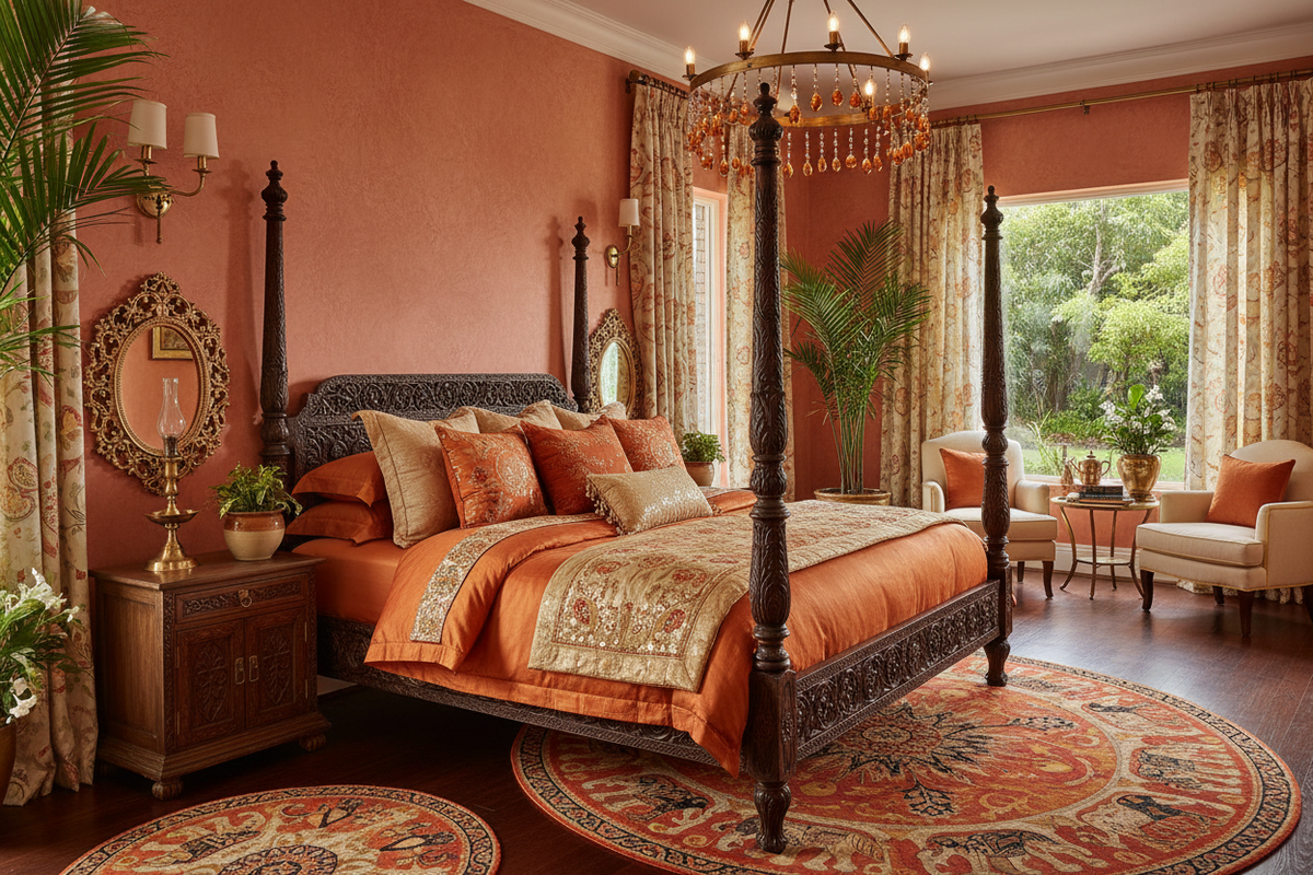 Elegant Orange-Themed Bedrooms: Design Inspirations for Indian Homes