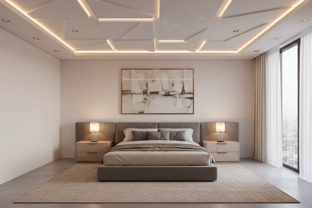 Elegant Plaster of Paris Bedroom Ceiling Concepts: Contemporary Patter ...