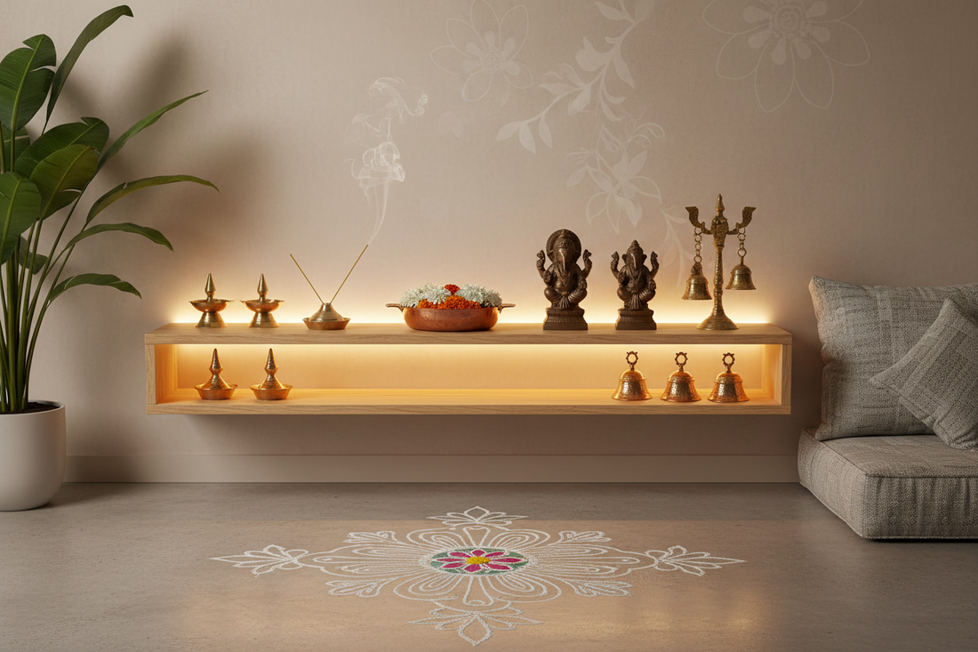 Elevate Your Home’s Spiritual Aura with Contemporary Pooja Shelf Concepts