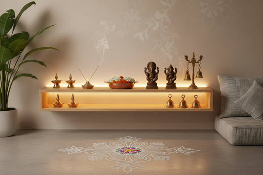 Elevate Your Home’s Spiritual Aura with Contemporary Pooja Shelf Concepts