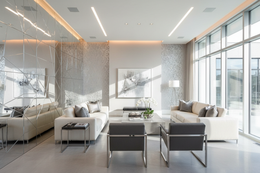 Elevate Your Home with Reflective Silver Wall Design Ideas
