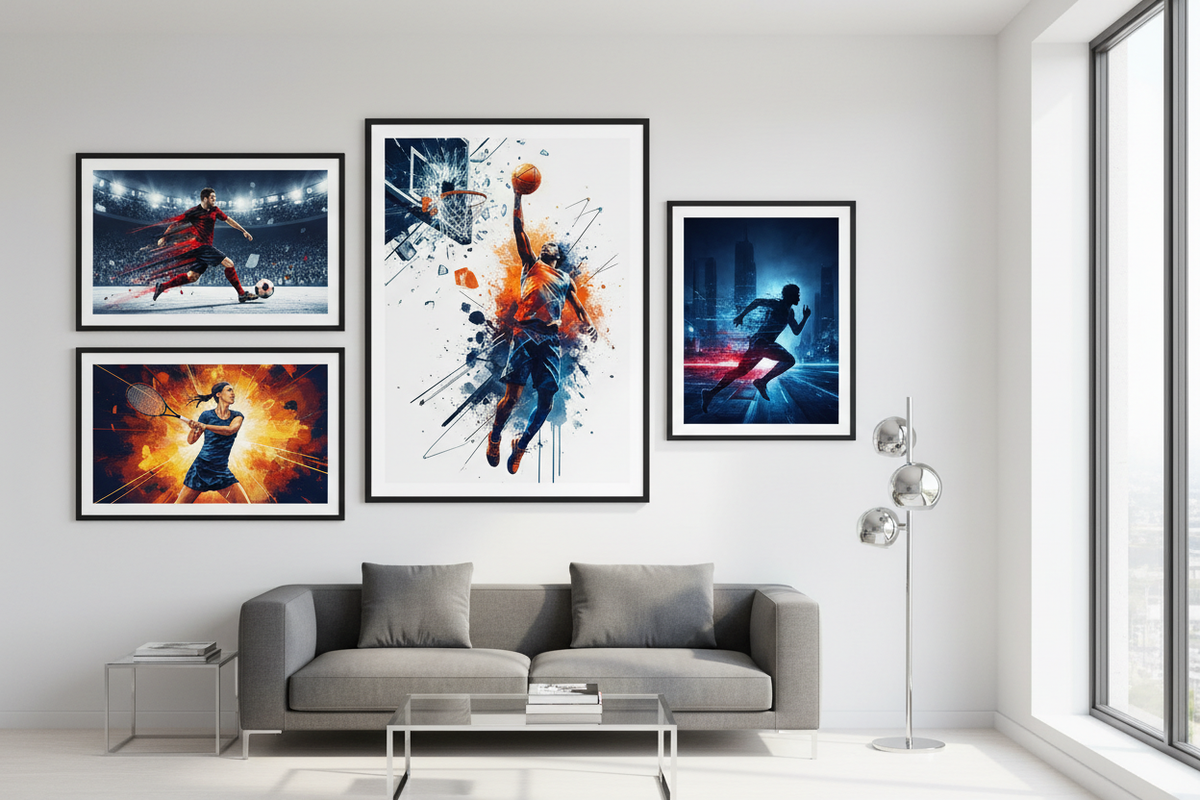 Elevate Your Interiors with Dynamic Sports-Themed Wall Art