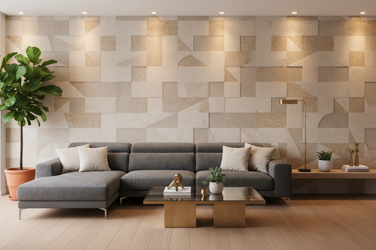 Elevate Your Interiors with Trendy Living Room Wall Tile Designs