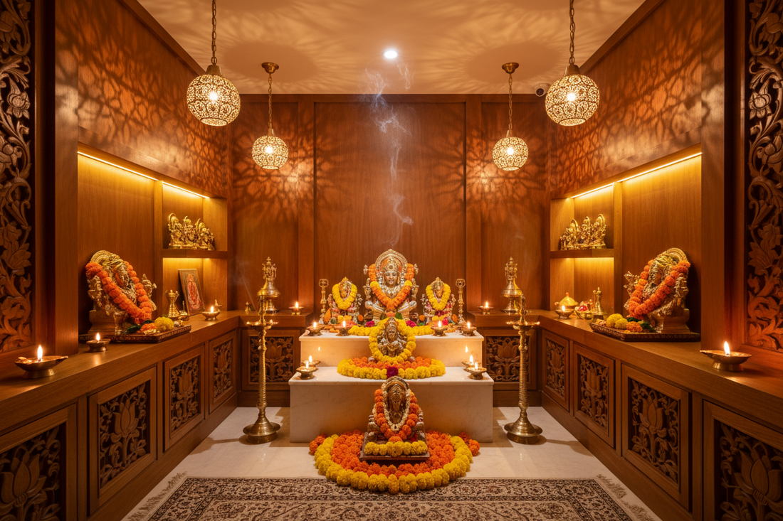 Enchanting Pooja Room Lighting Ideas to Illuminate Your Sacred Space