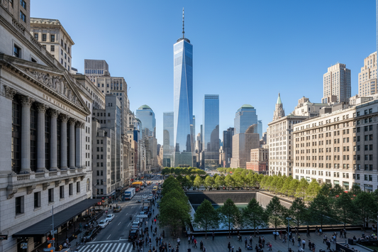 Exploring the Heart of Finance and History: Capturing Wall Street, One World Trade Center, and Memorial Plaza in New York