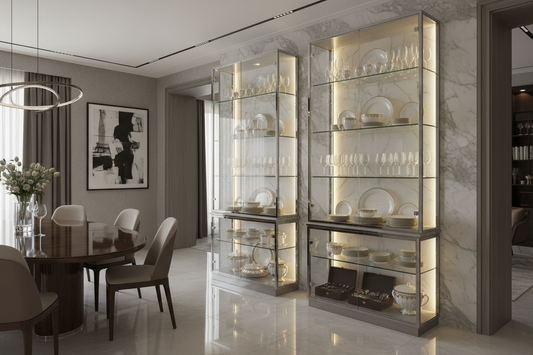 Exquisite Glass Crockery Unit Designs for a Polished Home Look
