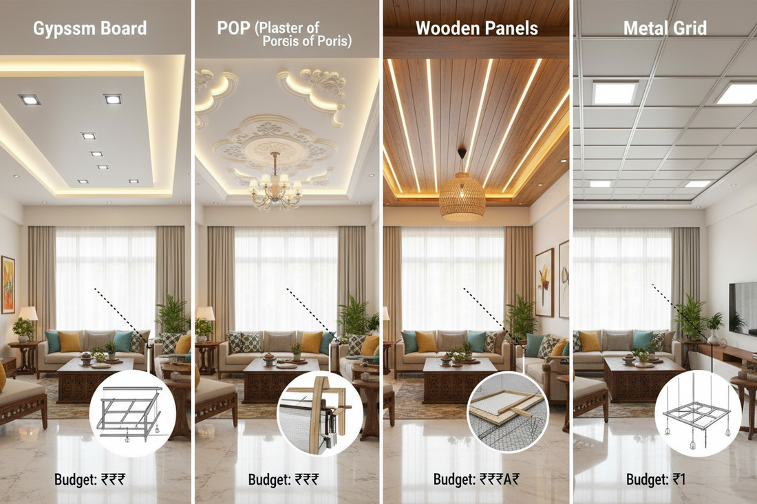False Ceiling Costs in Bangalore: Materials, Budgets, and Smart Design Choices for Every Home
